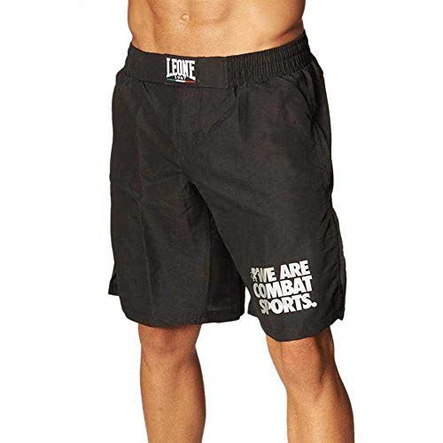 Leone 1947 AB795 Pantalones Cortos de MMA, Unisex – Adulto, Negro, L Leone 1947 AB795 Pantalones Cortos de MMA, Unisex – Adulto, Negro, L