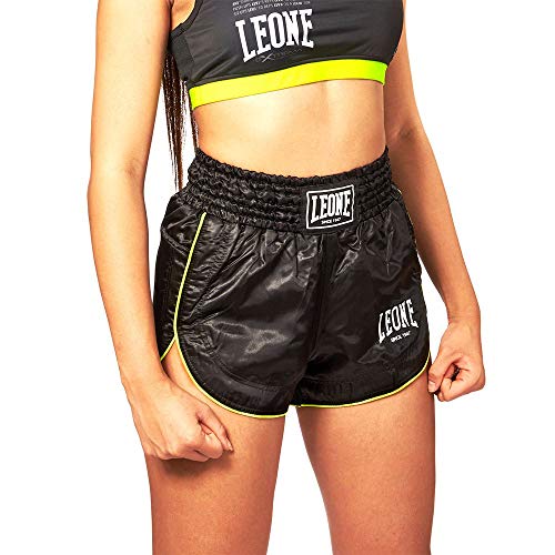 Leone 1947 AB801 Pantalones Cortos de Kick-Thai, Mujer, Negro, XS Leone 1947 AB801 Pantalones Cortos de Kick-Thai, Mujer, Negro, XS