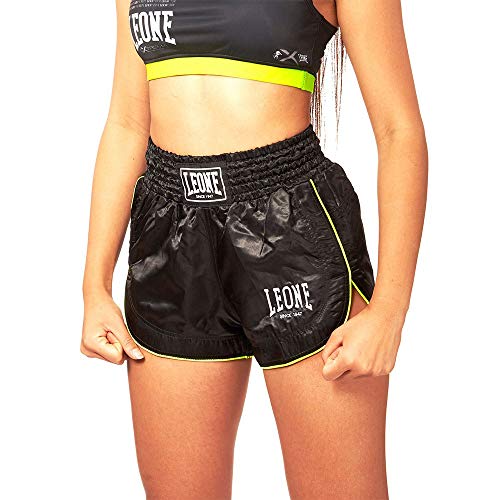 Leone 1947 AB801 Pantalones Cortos de Kick-Thai, Mujer, Negro, XS Leone 1947 AB801 Pantalones Cortos de Kick-Thai, Mujer, Negro, XS