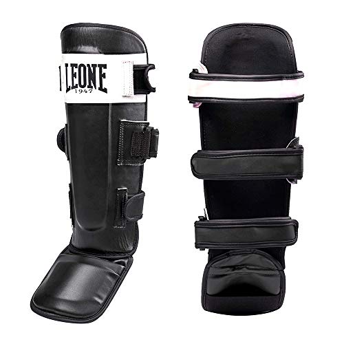 LEONE 1947 - Espinilleras de Boxeo, Unisex Adulto, Shock, Negro, L