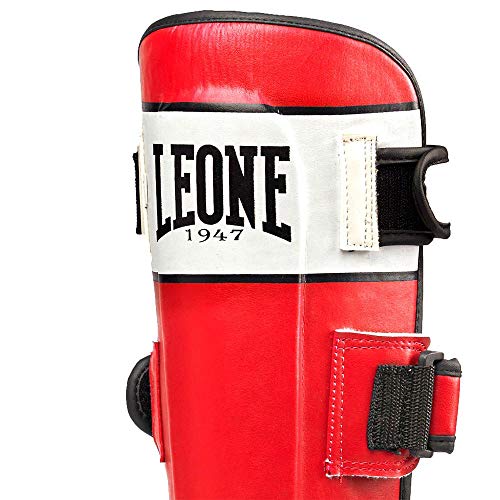 LEONE 1947 - Espinilleras de Boxeo, Unisex Adulto, Shock, Rojo, M