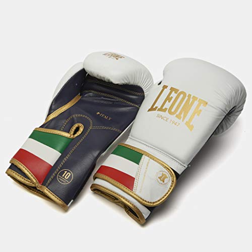 LEONE 1947 GN039 Guantes de Boxeo, Unisex – Adulto, Blanco, 10OZ