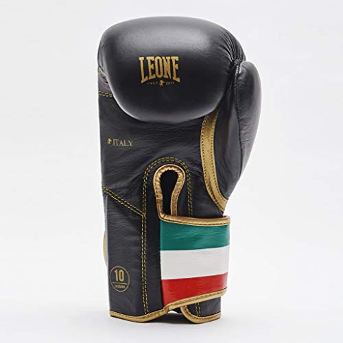 LEONE 1947 GN039 Guantes de Boxeo, Unisex – Adulto, Negro, 10OZ