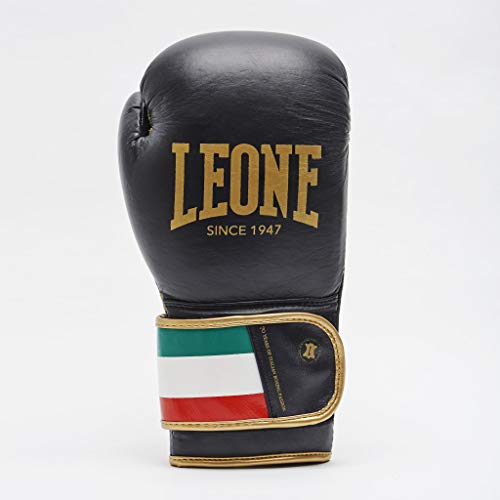 LEONE 1947 GN039 Guantes de Boxeo, Unisex – Adulto, Negro, 10OZ