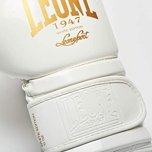 LEONE 1947 GN059 Guantes de Boxeo, Unisex – Adulto, Blanco, 16OZ