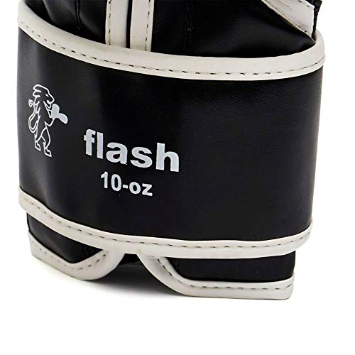 Leone 1947 Guantes de boxeo, modelo Flash negro negro Talla:14 Oz Leone 1947 Guantes de boxeo, modelo Flash negro negro Talla:14 Oz