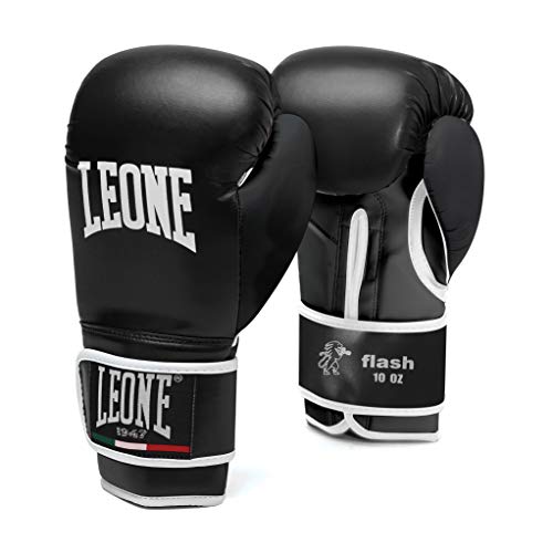 Leone 1947 Guantes de boxeo, modelo Flash negro negro Talla:14 Oz Leone 1947 Guantes de boxeo, modelo Flash negro negro Talla:14 Oz
