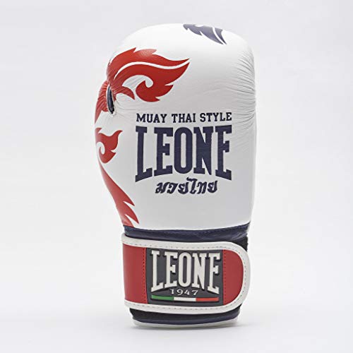 LEONE 1947 - Guantes de Muay Thai, Unisex Adulto, Muay Thai, Bianco