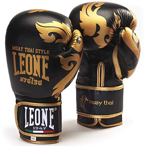 LEONE 1947 - Guantes de Muay Thai, Unisex Adulto, Muay Thai, Negro