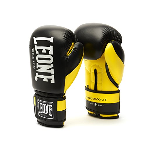 LEONE 1947 – Knockout, Guantes Boxeo Unisex de Adulto, Unisex Adulto, Knockout, Amarillo