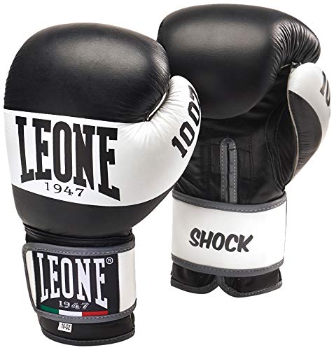 LEONE 1947 Shock Guantes de Boxeo, Unisex Adulto, Shock, Negro LEONE 1947 Shock Guantes de Boxeo, Unisex Adulto, Shock, Negro