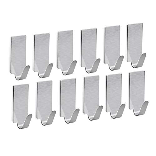 LEORX Acero inoxidable adhesivos toalla ganchos Racks ganchos de pared para cocina baño 12pcs LEORX Acero inoxidable adhesivos toalla ganchos Racks ganchos de pared para cocina baño 12pcs