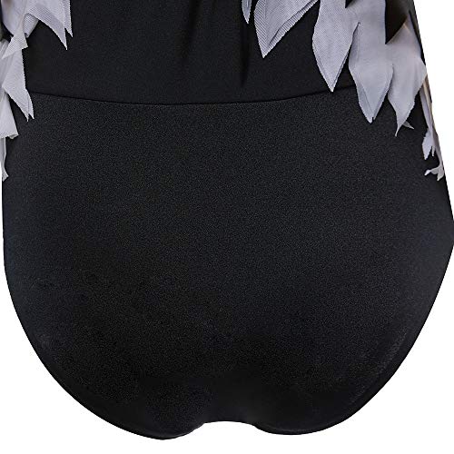 Leotardo de Gimnasia rítmica Leotardo de Mujer for Mujer Spandex Negro Alta Elasticidad Estampado Hecho a Mano Sombreado Manga Larga Competición Ballet Dance Training