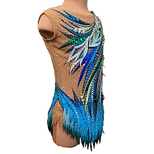 Leotardos de gimnasia rítmica Leotardos de gimnasia artística sin mangas transpirables de secado rápido para niñas femeninas Leotardos de gimnasia artística de competición profesional,Azul,Child12 Leotardos de gimnasia rítmica Leotardos de gimnasia artística sin mangas transpirables de secado rápido para niñas femeninas Leotardos de gimnasia artística de competición profesional,Azul,Child12