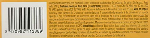 LEOTRON Vitamina C 36+18 comprimidos efervescentes - Complemento alimenticio con vitamina C, zinc y selenio con edulcorantes