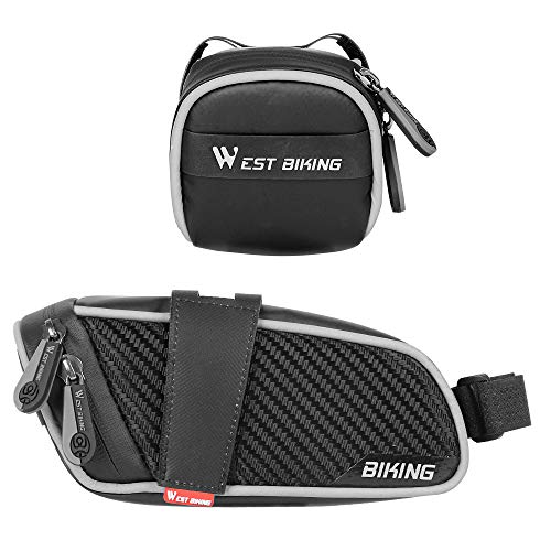 Lepeuxi West Biking Bolsa de Bicicleta Bolsa de sillín de Almacenamiento Impermeable para Bicicleta Asiento de Ciclismo Bolsa Trasera Bolsa de sillín Accesorios de Bicicleta