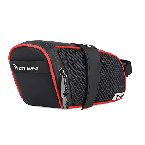 Lepeuxi West Biking Bolsa de Bicicleta Bolsa de sillín de Almacenamiento Impermeable para Bicicleta Asiento de Ciclismo Bolsa Trasera Bolsa de sillín Accesorios de Bicicleta