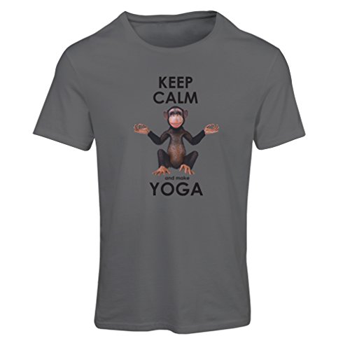 lepni.me Camiseta Mujer Mantenga la Calma y Haga Yoga Ashtanga Hatha Kundalini Yoga Prenatal (X-Large Grafito Multicolor)