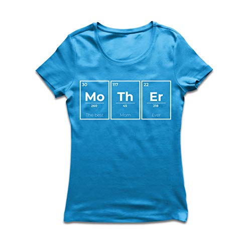 lepni.me Camiseta Mujer Químico Divertido - la Mejor mamá Nunca. Química del día de la Madre (Large Azul Multicolor)
