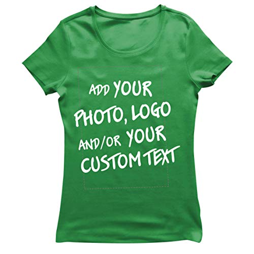 lepni.me Camiseta Mujer Regalo Personalizado, Agregar Logotipo de la Compañía, Diseño Propio o Foto (X-Large Verde Multicolor)