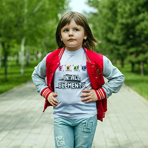 lepni.me Camiseta para Niño/Niña Patinador en Todos los Elementos Química Periódica de Mesa Deporte (9-11 Years Blanco Multicolor)