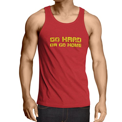 lepni.me Camisetas de Tirantes para Hombre ¡Go Hard or Go Home! - Refranes para Motociclistas, para Ciclistas, para Patinadores, Ciclistas (Medium Rojo Multicolor) lepni.me Camisetas de Tirantes para Hombre ¡Go Hard or Go Home! - Refranes para Motociclistas, para Ciclistas, para Patinadores, Ciclistas (Medium Rojo Multicolor)