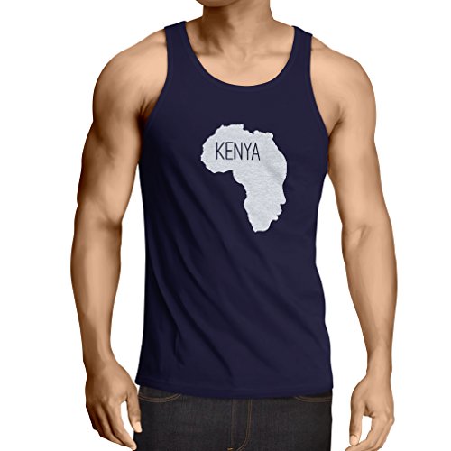 lepni.me Camisetas de Tirantes para Hombre Salvar Kenia - Camisa política, Refranes de la Paz (X-Large Azul Blanco)