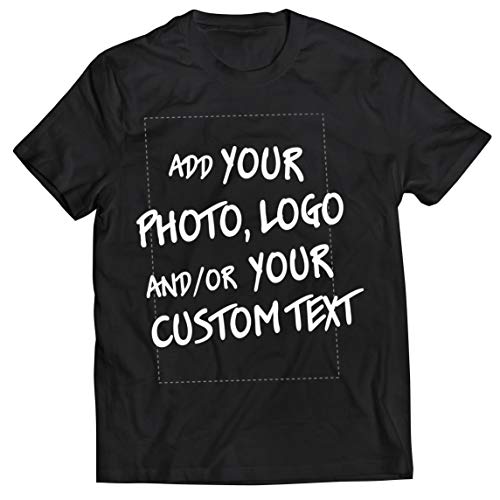 lepni.me Camisetas Hombre Regalo Personalizado, Agregar Logotipo de la Compañía, Diseño Propio o Foto (Large Negro Multicolor)