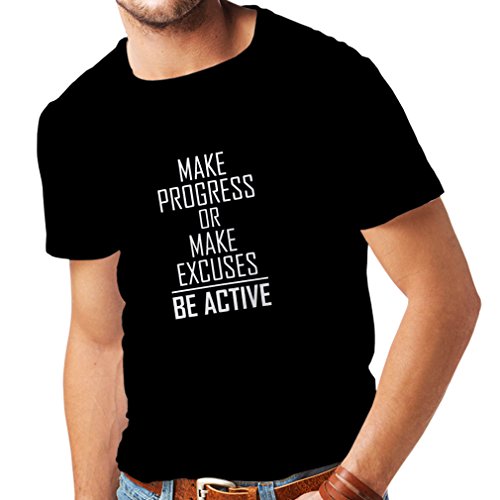 lepni.me Camisetas Hombre Sea Activo - viviendo sin Excusas - motivacion - Citas diarias Inspiradoras para el éxito (XX-Large Negro Blanco)