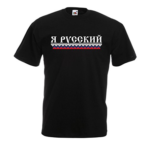 lepni.me Camisetas Hombre Soy Ruso, Amo Rusia (X-Large Negro Multicolor)