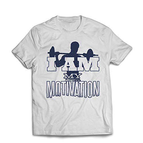 lepni.me Camisetas Hombre Yo Soy mi motivación, Levantamiento de Pesas, Sentadillas, Peso Muerto (XXXX-Large Blanco Multicolor)