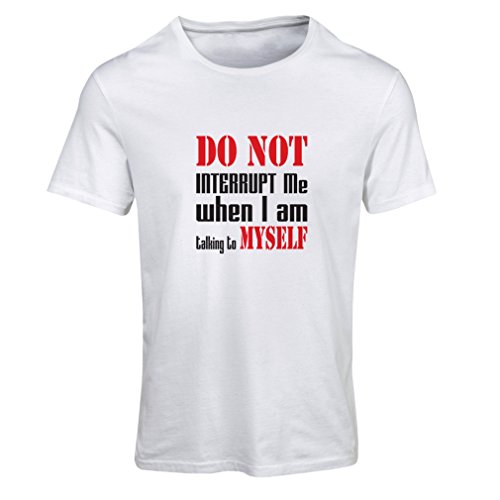 lepni.me N4289F Camiseta Mujer Do Not Interrupt (Medium Blanco Negro)
