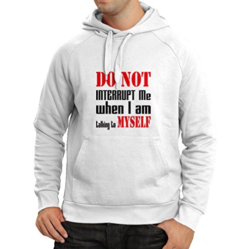 lepni.me N4289H Sudadera con Capucha Do Not Interrupt (Medium Blanco Negro)