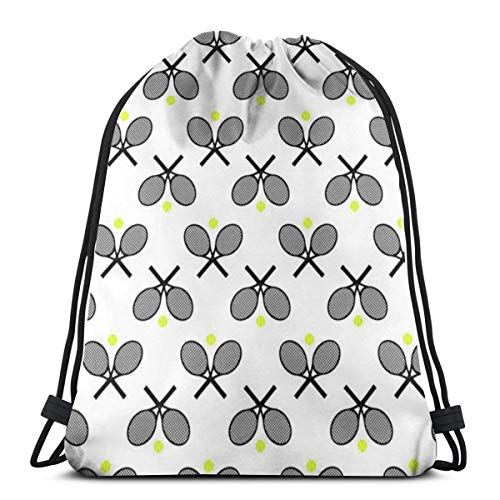 LEPO'S Mochila deportiva con cordón para gimnasio, raquetas de tenis, bolsa de cordón negra resistente al agua, ligera, mochila de gimnasio para natación, yoga, unisex LEPO'S Mochila deportiva con cordón para gimnasio, raquetas de tenis, bolsa de cordón negra resistente al agua, ligera, mochila de gimnasio para natación, yoga, unisex