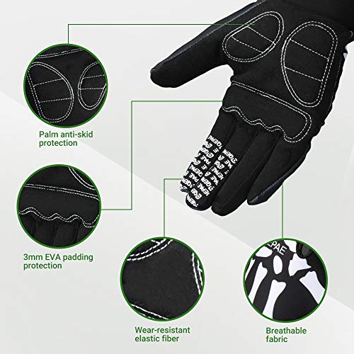 LERWAY Guantes de Ciclismo Antideslizante de Dedo Completo MTB Bicicleta Moto Accesorios Guantes para Deportes al Aire Libre Monstruo Guantes de Esqueleto Creativo (L)