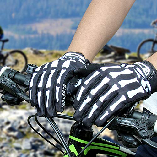 LERWAY Guantes de Ciclismo Antideslizante de Dedo Completo MTB Bicicleta Moto Accesorios Guantes para Deportes al Aire Libre Monstruo Guantes de Esqueleto Creativo (L)