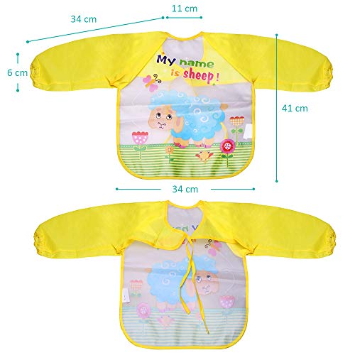 Letilio Baberos - 3 pcs Impermeable delantal de bebé unisexo EVA con manga larga para 6 meses a 3 años edad