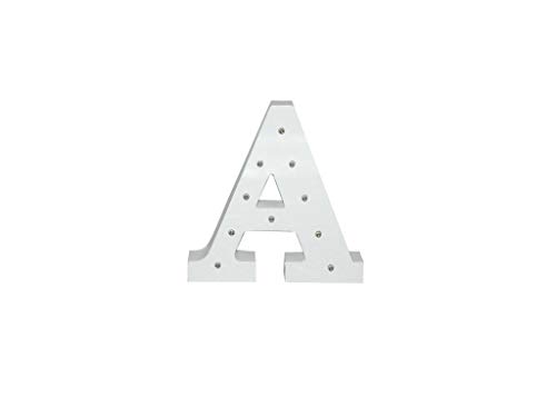 Letra blanca decorativa con luz LED blanca (madera) (A)