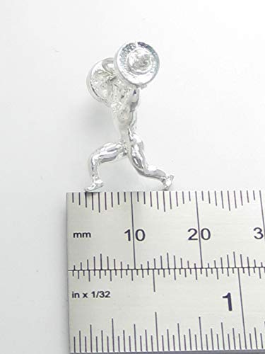 Levantador De Peso dije plata esterlina .925 x 1 Pesos Atletismo charms EC2119