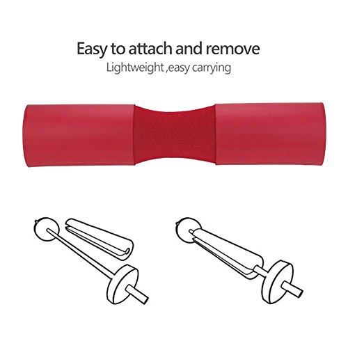 Levantamiento de Pesas Barbell Pad Squat Pad Fitness Hombro Cuello Almohadilla de Espuma Protectora Barbell Pad(Rojo)