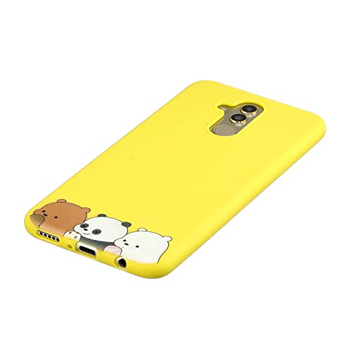 LeviDo Funda Compatible para Huawei Mate 20 Lite Silicona TPU Gel Bumper Caucho Caso Cover Delgado con cordón Goma Antigolpes Parachoque, Tres Osos