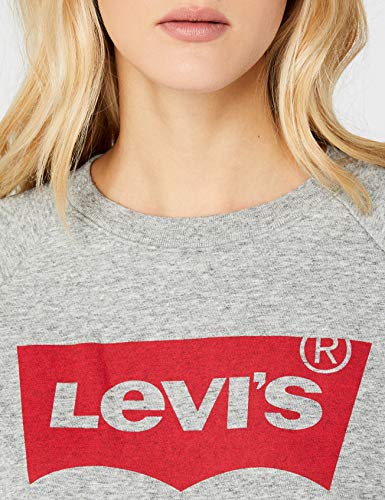 Levi's 29717, Sudadera Para Mujer, Gris (Fleece Batwing Smokestack Htr 0), X-Small Levi's 29717, Sudadera Para Mujer, Gris (Fleece Batwing Smokestack Htr 0), X-Small