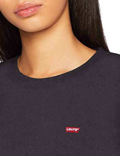 Levi's 501 Crop T-Shirt Camisa Manga Larga, Black (Caviar 0014), Medium para Mujer