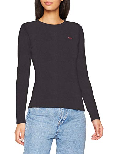 Levi's 501 Crop T-Shirt Camisa Manga Larga, Black (Caviar 0014), Medium para Mujer