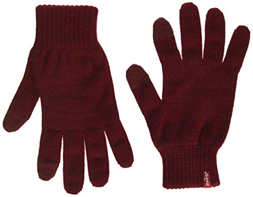 Levi's Ben Touch Screen Gloves Guantes, Rojo (Dark Bordeaux 84), Small para Mujer