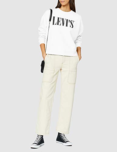 Levi's Graphic Diana Crew Sudadera, White (90's Serif White+ 0000), L para Mujer Levi's Graphic Diana Crew Sudadera, White (90's Serif White+ 0000), L para Mujer