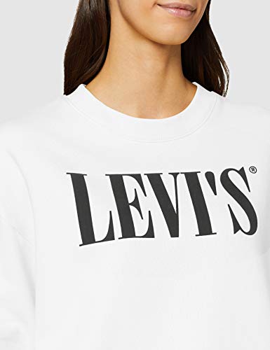 Levi's Graphic Diana Crew Sudadera, White (90's Serif White+ 0000), L para Mujer Levi's Graphic Diana Crew Sudadera, White (90's Serif White+ 0000), L para Mujer