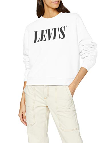 Levi's Graphic Diana Crew Sudadera, White (90's Serif White+ 0000), L para Mujer Levi's Graphic Diana Crew Sudadera, White (90's Serif White+ 0000), L para Mujer