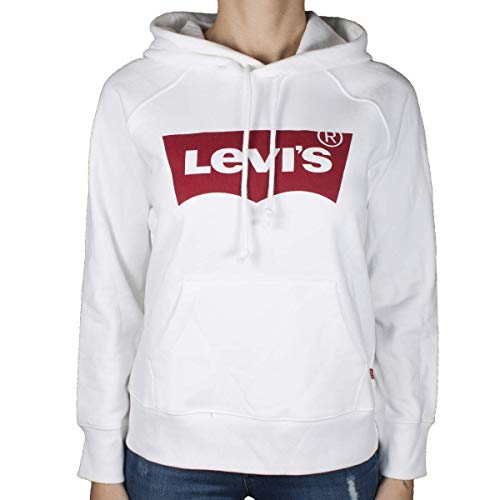 Levi's Graphic Sport Cappuccio, Housemark Hoodie White, S Donna Levi's Graphic Sport Cappuccio, Housemark Hoodie White, S Donna
