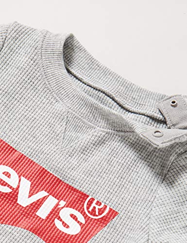 Levi's Kids Lvb Knit Coverall Camiseta sin mangas para bebés y niños pequeños Bebé-Niños Grey Heather 12 meses